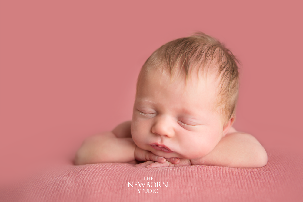 newborn baby girl studio photo