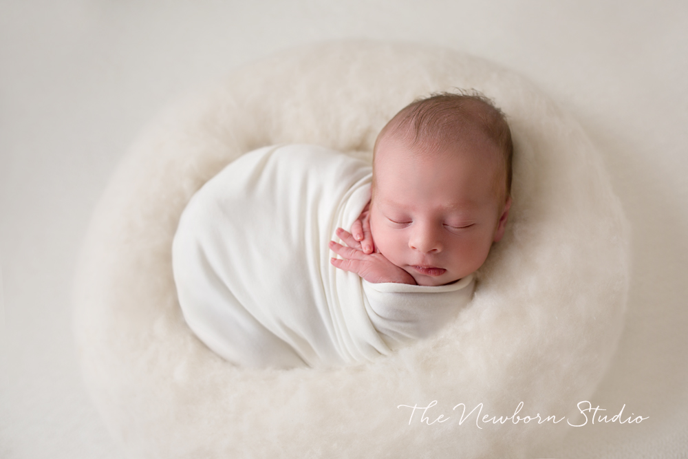 newborn baby boy cream felt nest