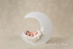 newborn baby girl moon studio
