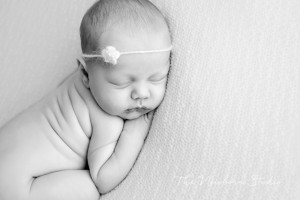 baby girl newborn black white