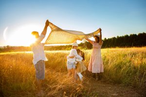 family photos in the sunset