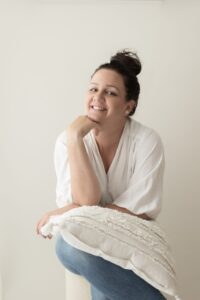photo of newborn photographer in studio