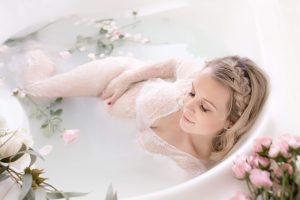milk bath maternity session