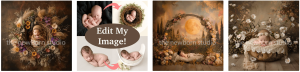newborn digital backdrop editing listing for photographers