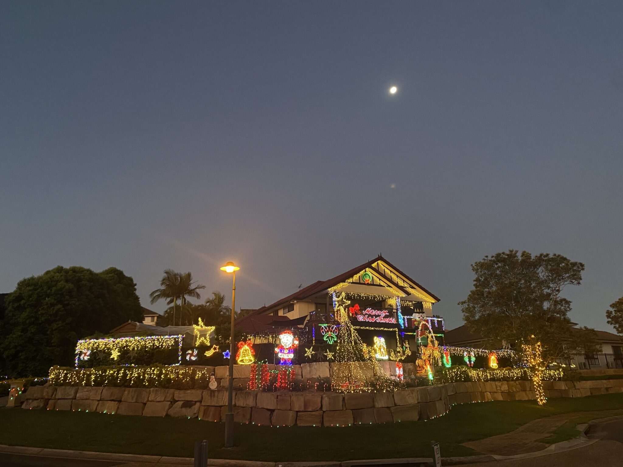 christmas lights on our Brisbane home